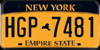 NY license plate HGP7481