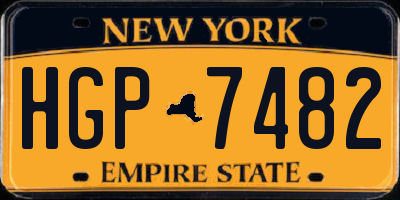 NY license plate HGP7482