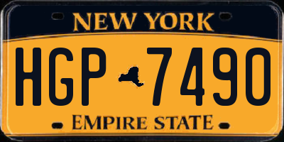 NY license plate HGP7490