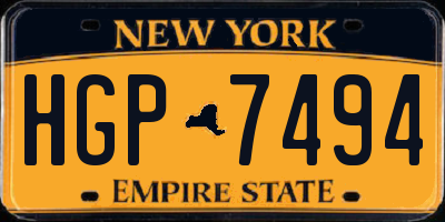 NY license plate HGP7494