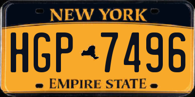 NY license plate HGP7496