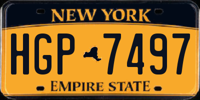 NY license plate HGP7497