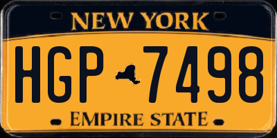 NY license plate HGP7498