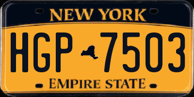 NY license plate HGP7503