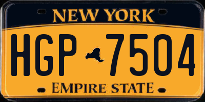 NY license plate HGP7504