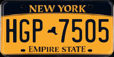 NY license plate HGP7505