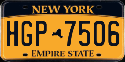 NY license plate HGP7506