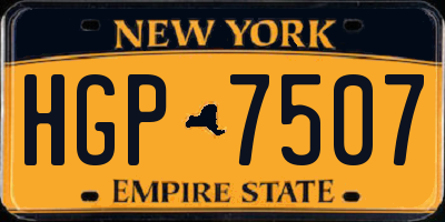 NY license plate HGP7507