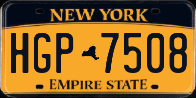 NY license plate HGP7508