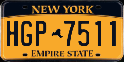 NY license plate HGP7511