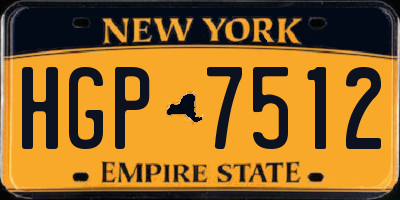 NY license plate HGP7512