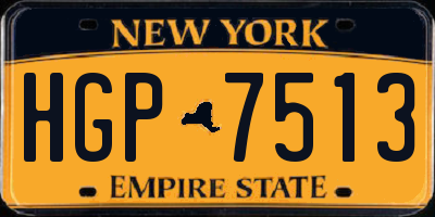 NY license plate HGP7513