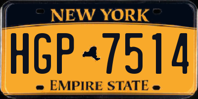 NY license plate HGP7514