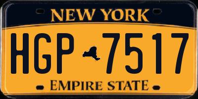 NY license plate HGP7517