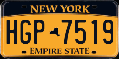 NY license plate HGP7519