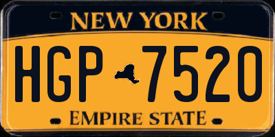 NY license plate HGP7520