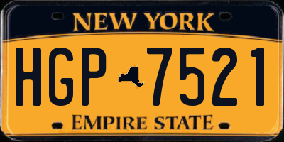 NY license plate HGP7521