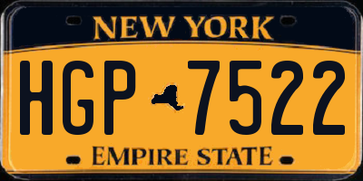 NY license plate HGP7522