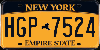 NY license plate HGP7524