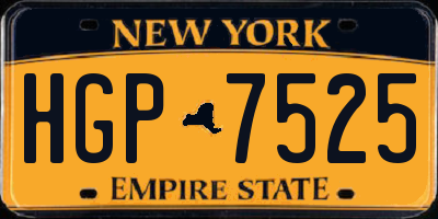 NY license plate HGP7525