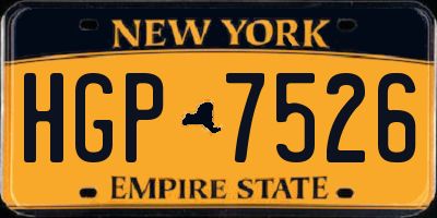 NY license plate HGP7526