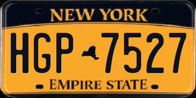 NY license plate HGP7527