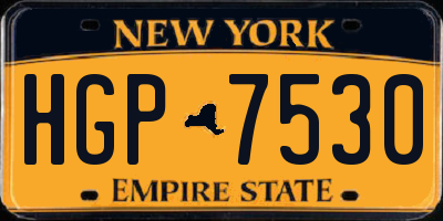 NY license plate HGP7530