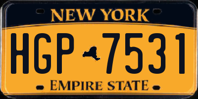 NY license plate HGP7531