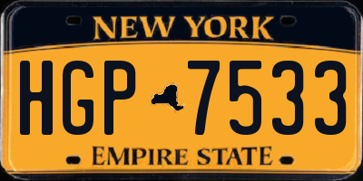 NY license plate HGP7533