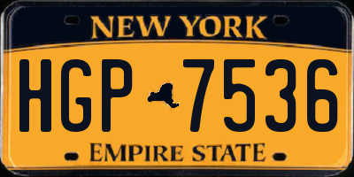 NY license plate HGP7536