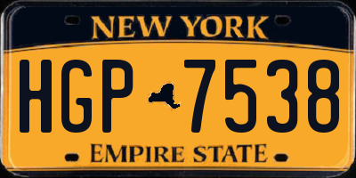 NY license plate HGP7538