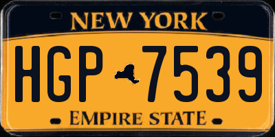 NY license plate HGP7539