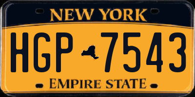 NY license plate HGP7543