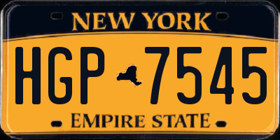 NY license plate HGP7545