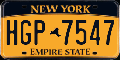 NY license plate HGP7547