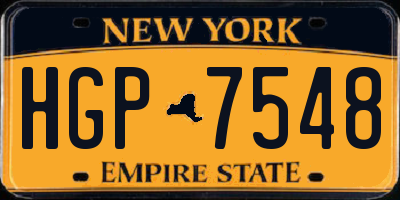 NY license plate HGP7548