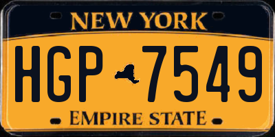 NY license plate HGP7549