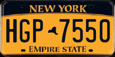 NY license plate HGP7550