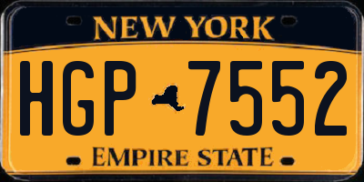 NY license plate HGP7552