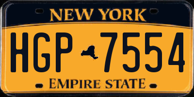 NY license plate HGP7554