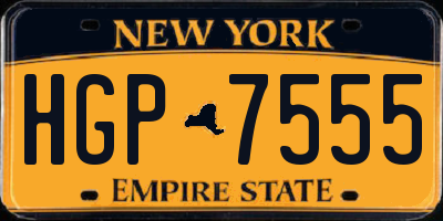 NY license plate HGP7555