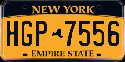 NY license plate HGP7556