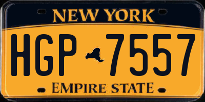 NY license plate HGP7557