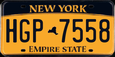 NY license plate HGP7558