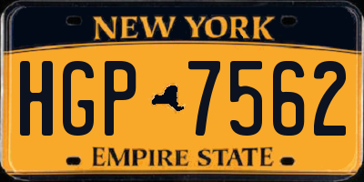 NY license plate HGP7562