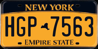 NY license plate HGP7563