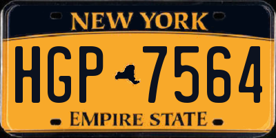 NY license plate HGP7564