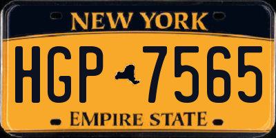 NY license plate HGP7565