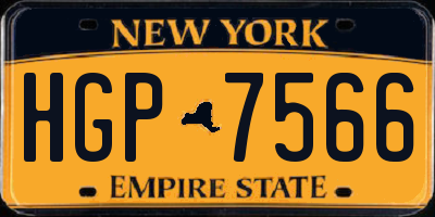 NY license plate HGP7566
