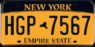 NY license plate HGP7567